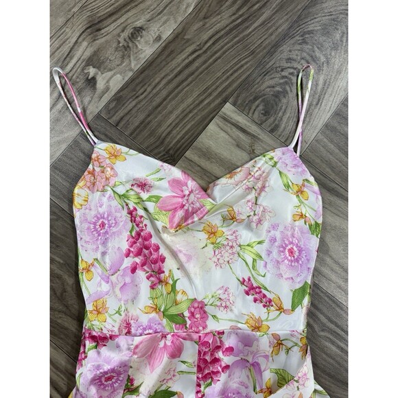 City Studio Juniors' Women's Ivory Floral Cowl Neck Self-Tie Dress Size 11/12 - Picture 5 of 14